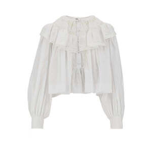Chloe' Voile Ruffled Short Blouse